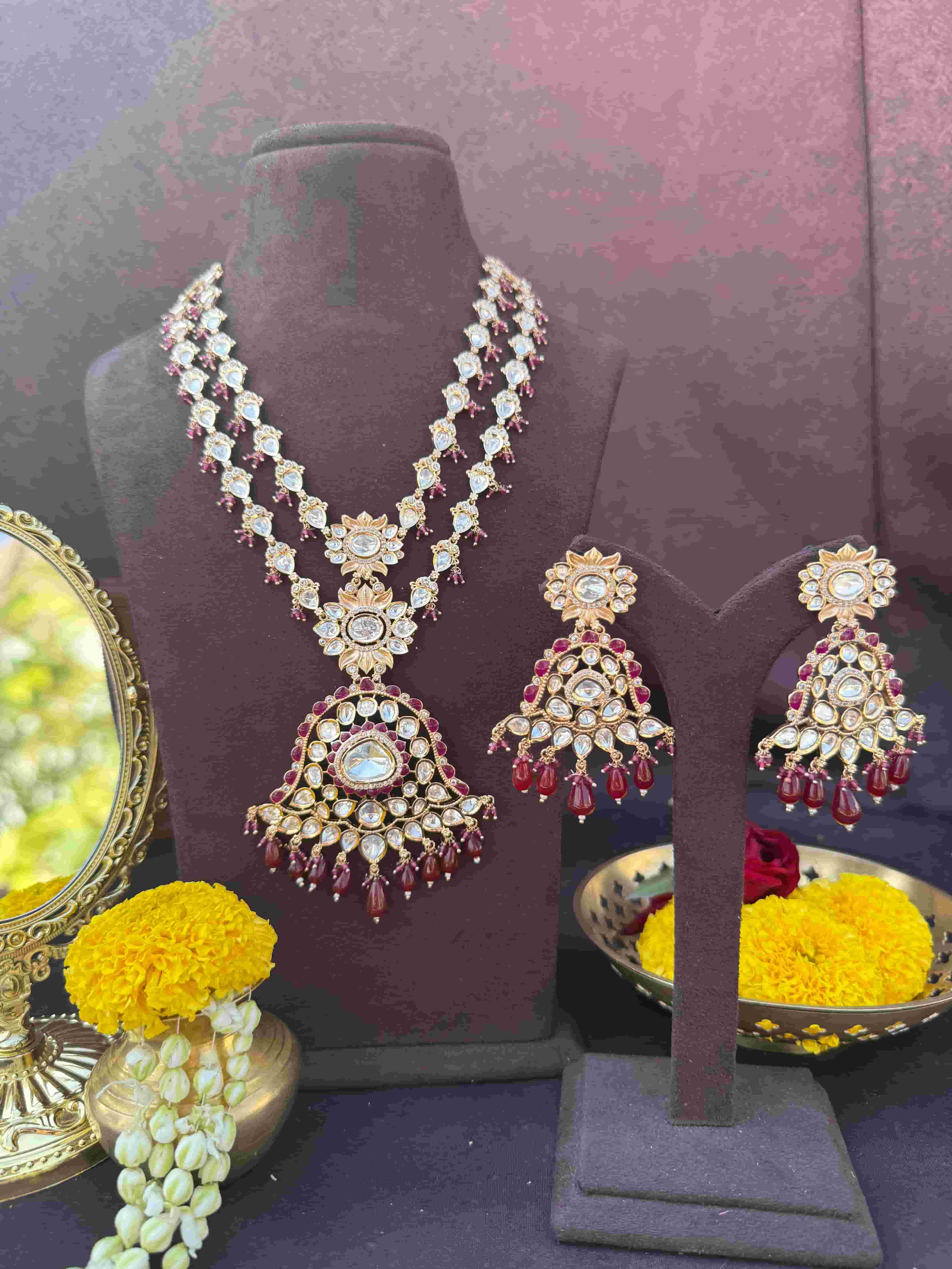 AARNA LONG POLKI NECKLACE SET - Image 2