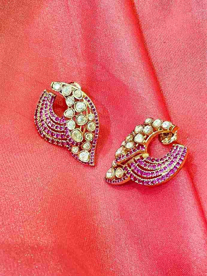 ADHYA PINK POLKI STUD