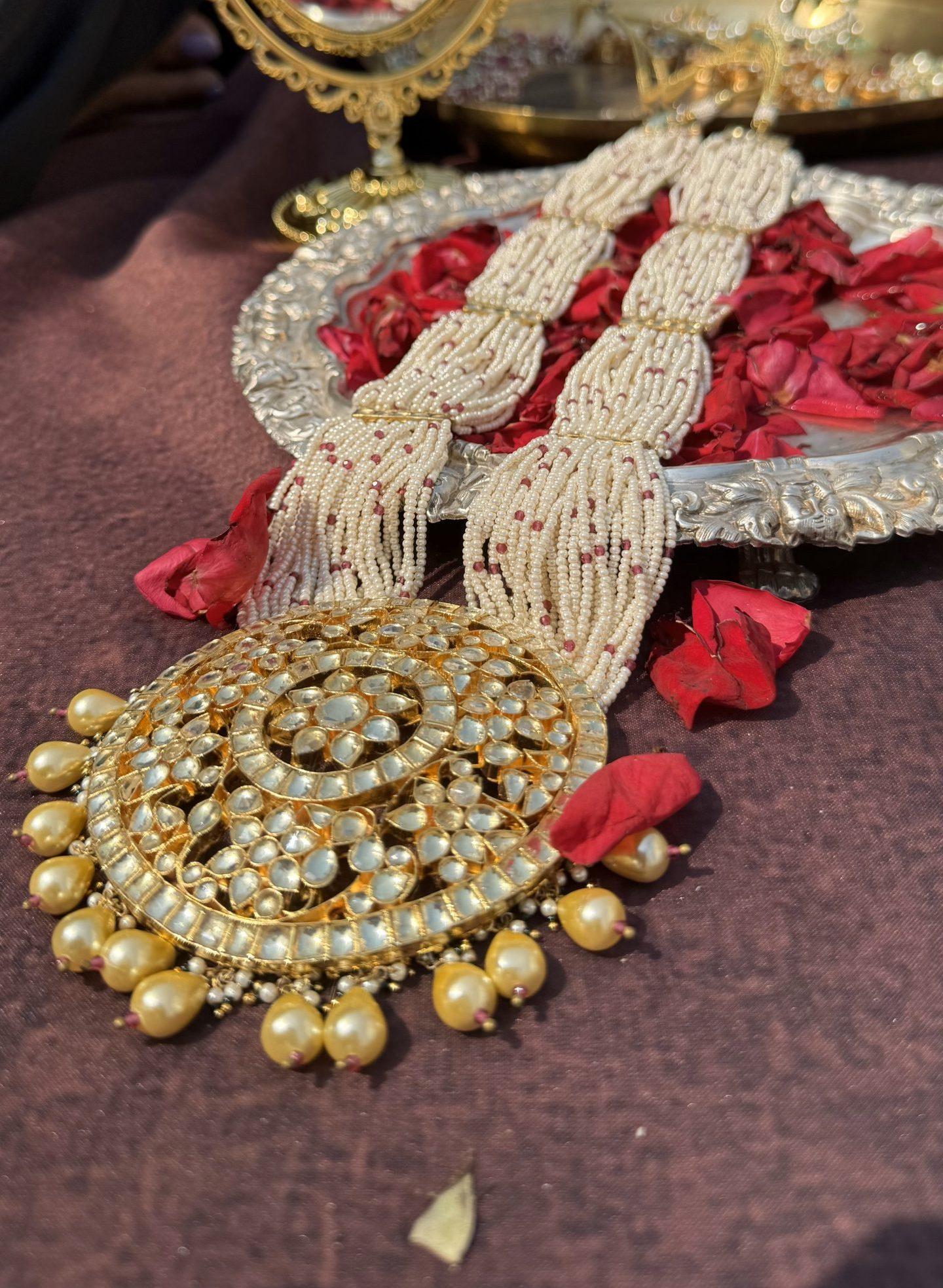 ADRIKA LONG PACHI KUNDAN PURE SILVER NECKLACE - Image 3