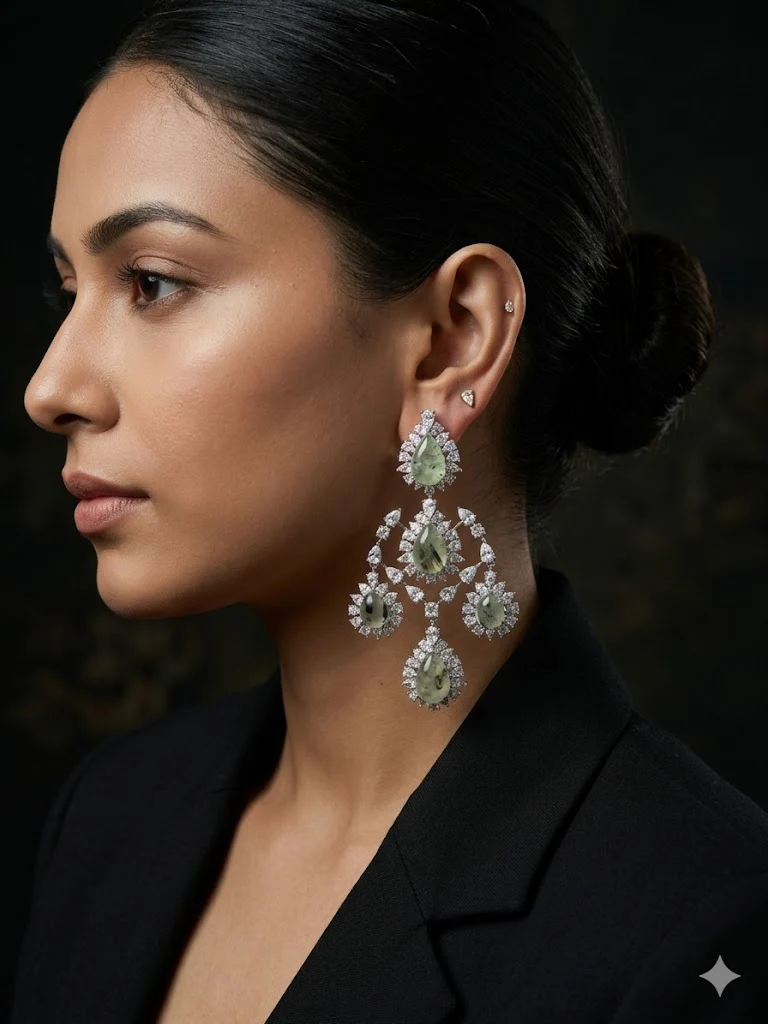 AFROZA LONG DIAMOND EARRING