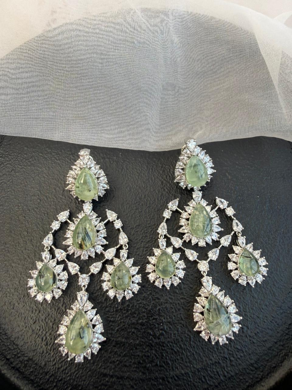 AFROZA LONG DIAMOND EARRING - Image 2