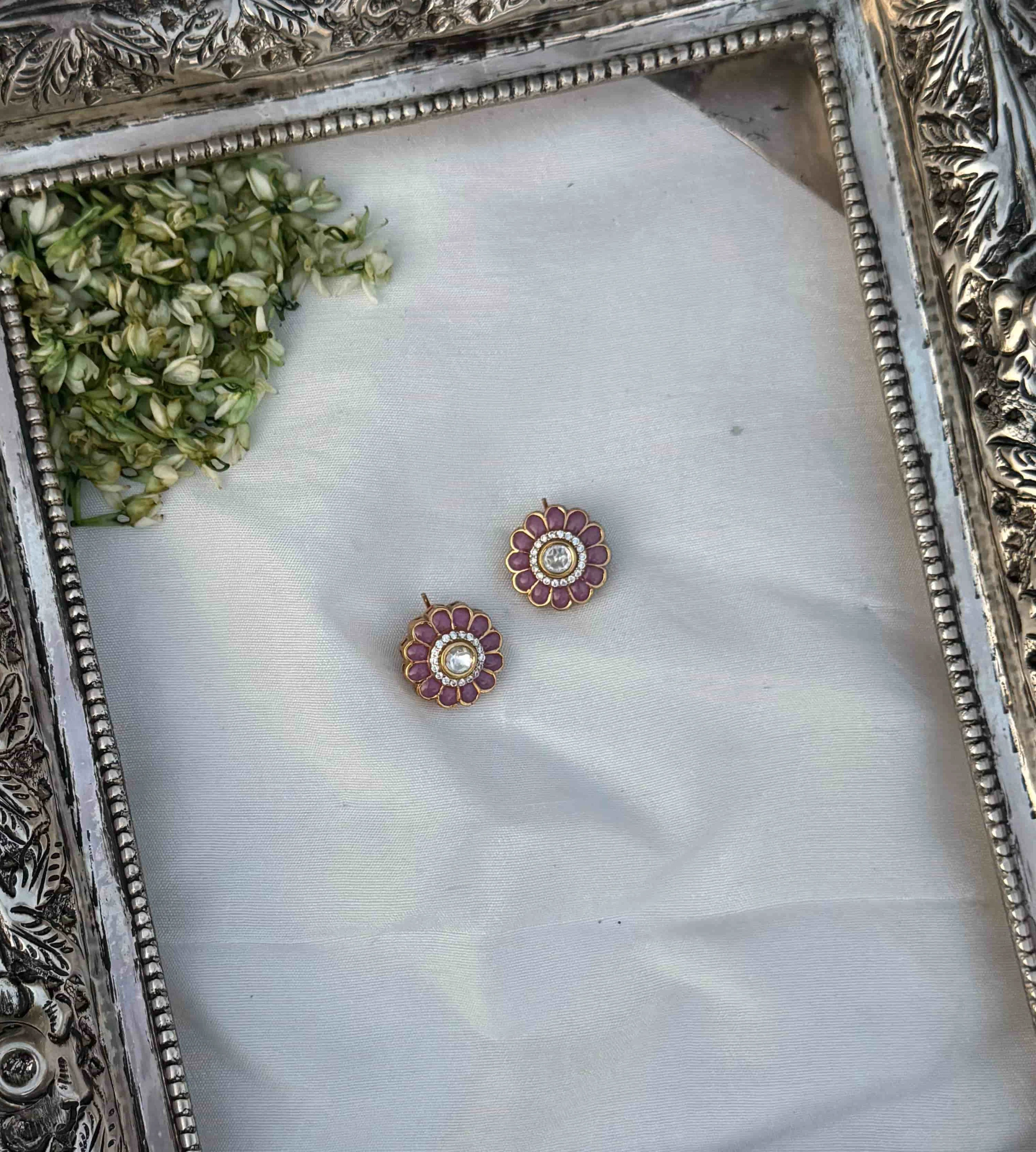 ARAVI PINK POLKI STUD - Image 2