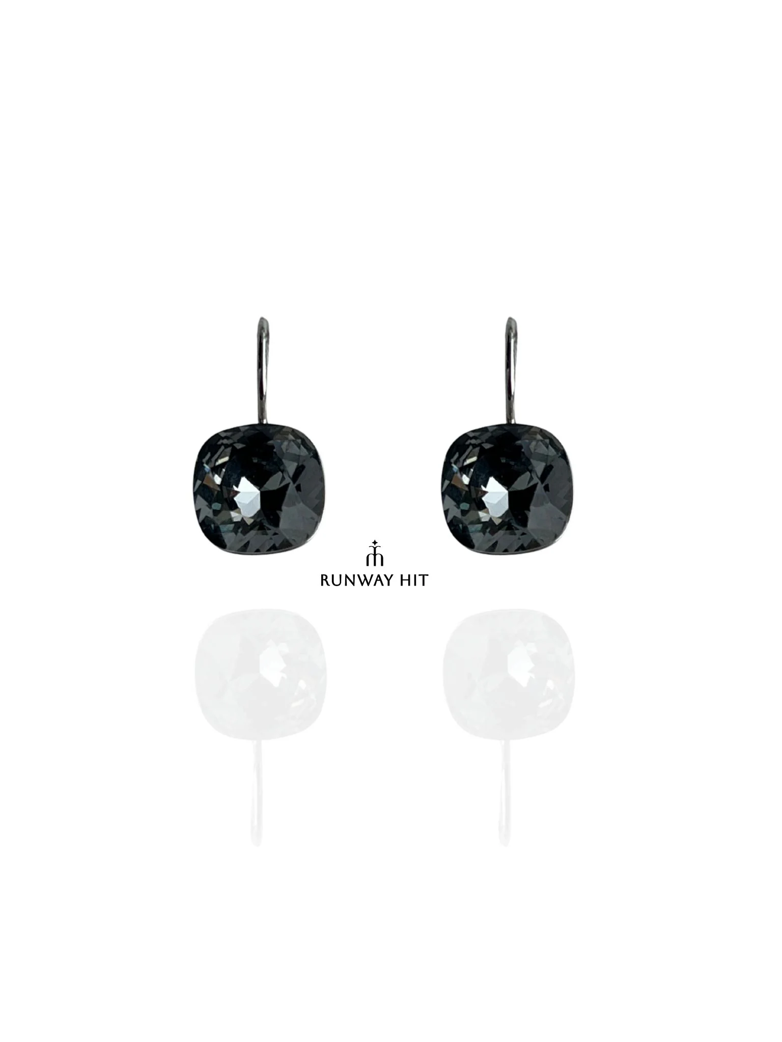 SWAROVSKI DROP EARRING (BLACK) - Image 3