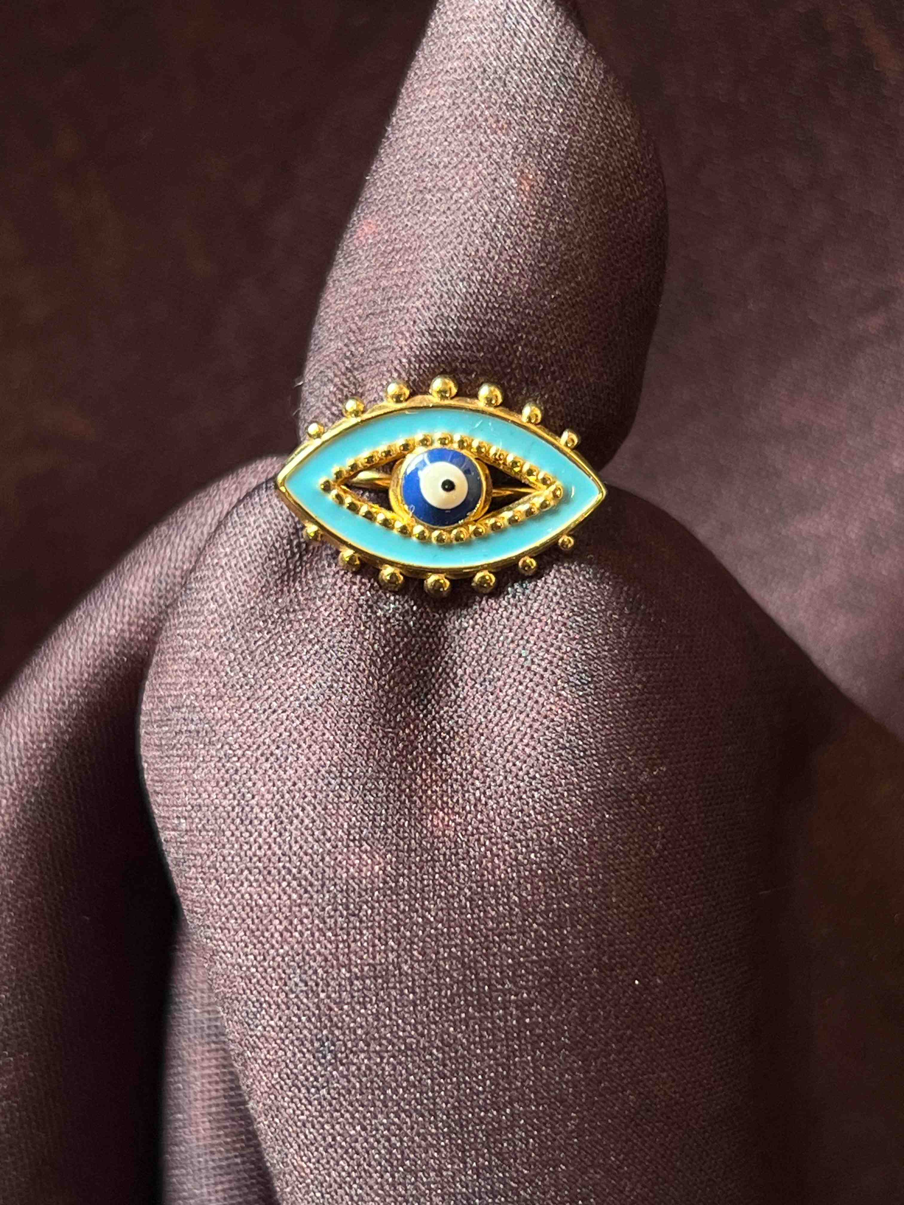 BLUE EVIL EYE RING