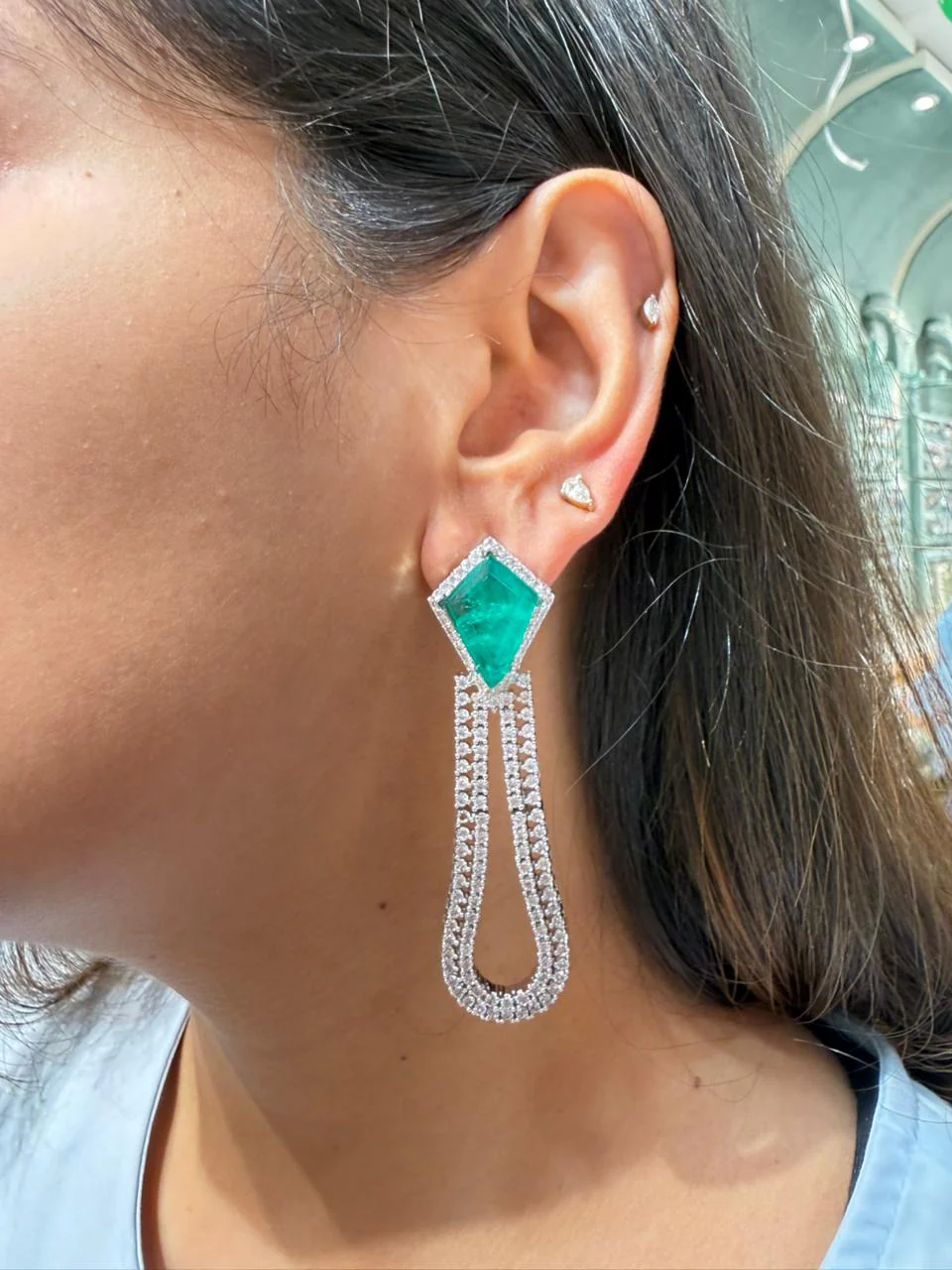 CELESTE DOUBLET LONG EARRING - Image 3