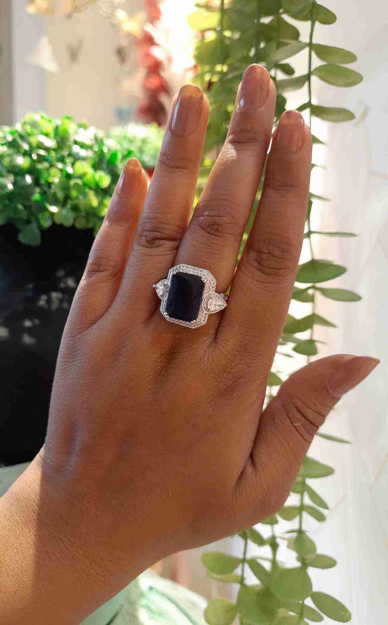Dark Blue Stone Ring
