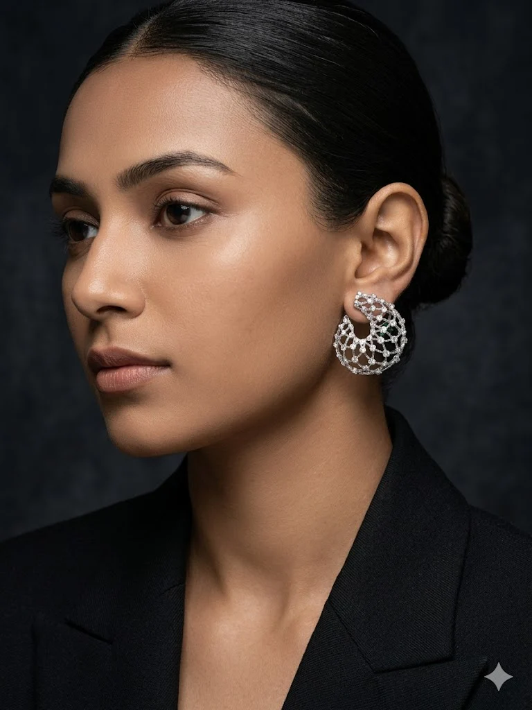 DIAMOND NET EARRING