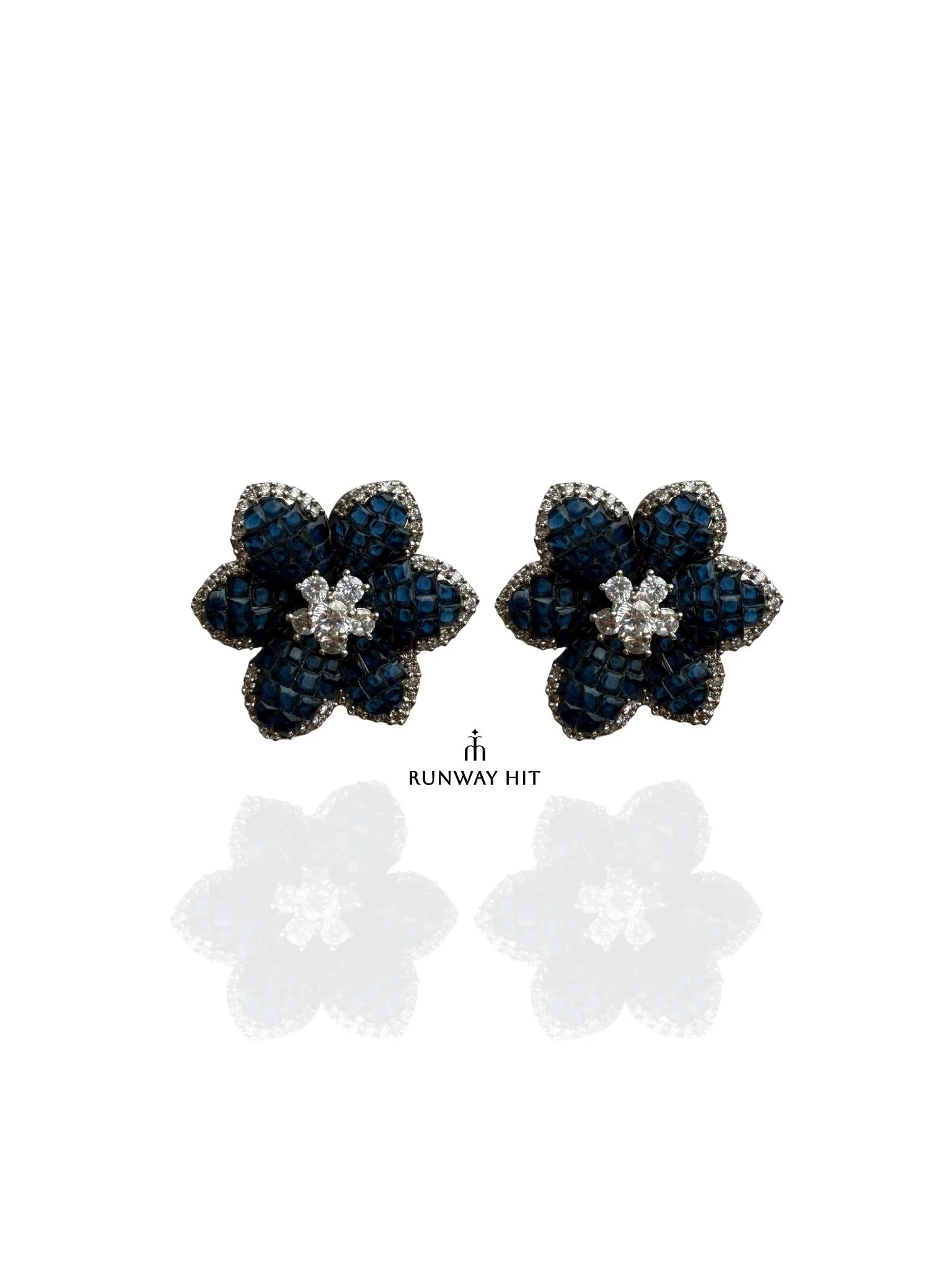 DIXIE FLOWER EARRING (BLUE) - Image 3