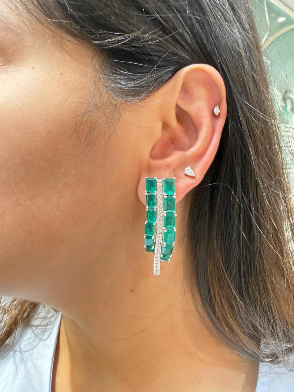 ELOWYN GREEN ROUND HOOPS - Image 2