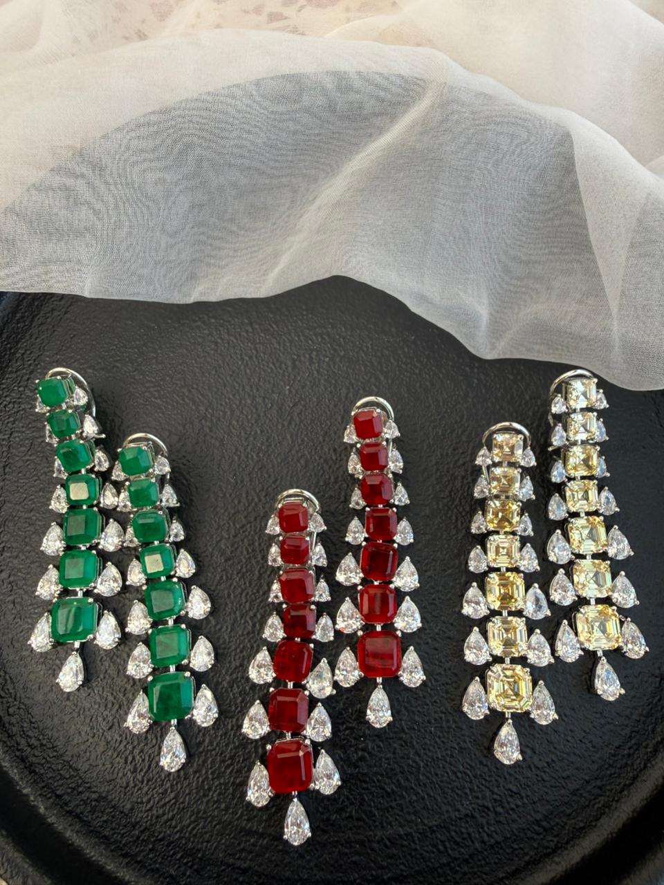 GEORGIA COLORED MOISSANITE DIAMOND EARRING - Image 2