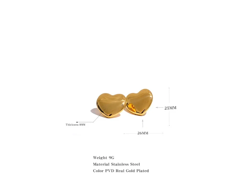 GOLDEN HEART STUDS - Image 3