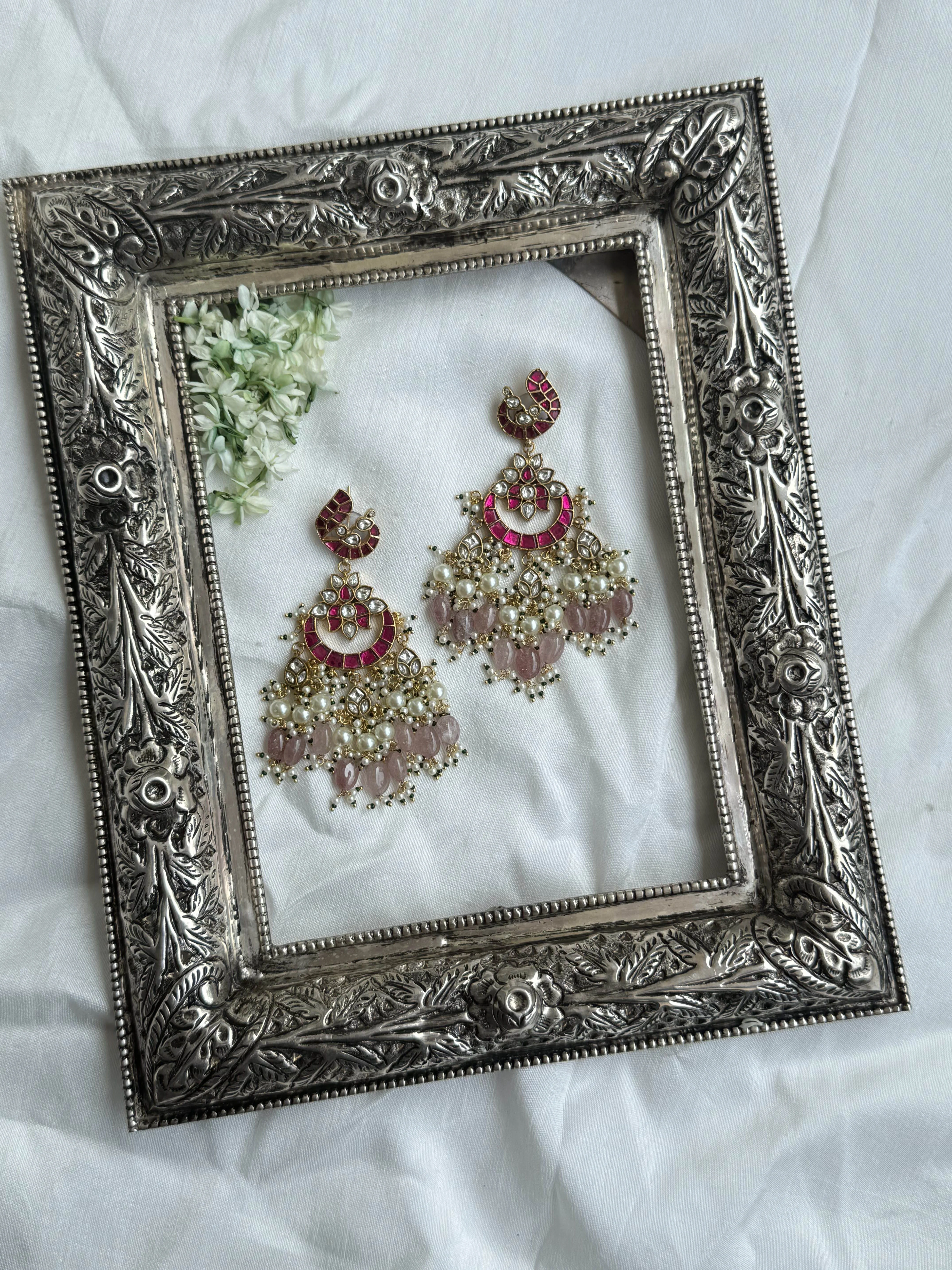 IRTIKA PINK LONG EARRING - Image 3
