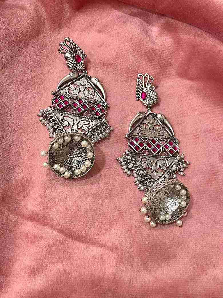 JHANVI SILVER LONG JHUMKA - Image 2