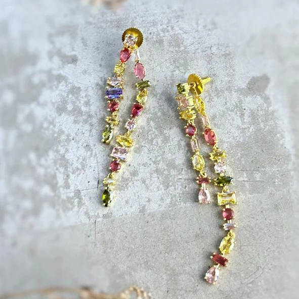PAISLEY SWAROVSKI LONG EARRING - Image 2