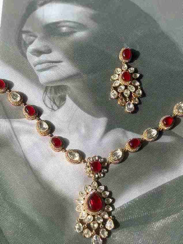 RED DROP MOSSANITE NECKLACE - Image 4
