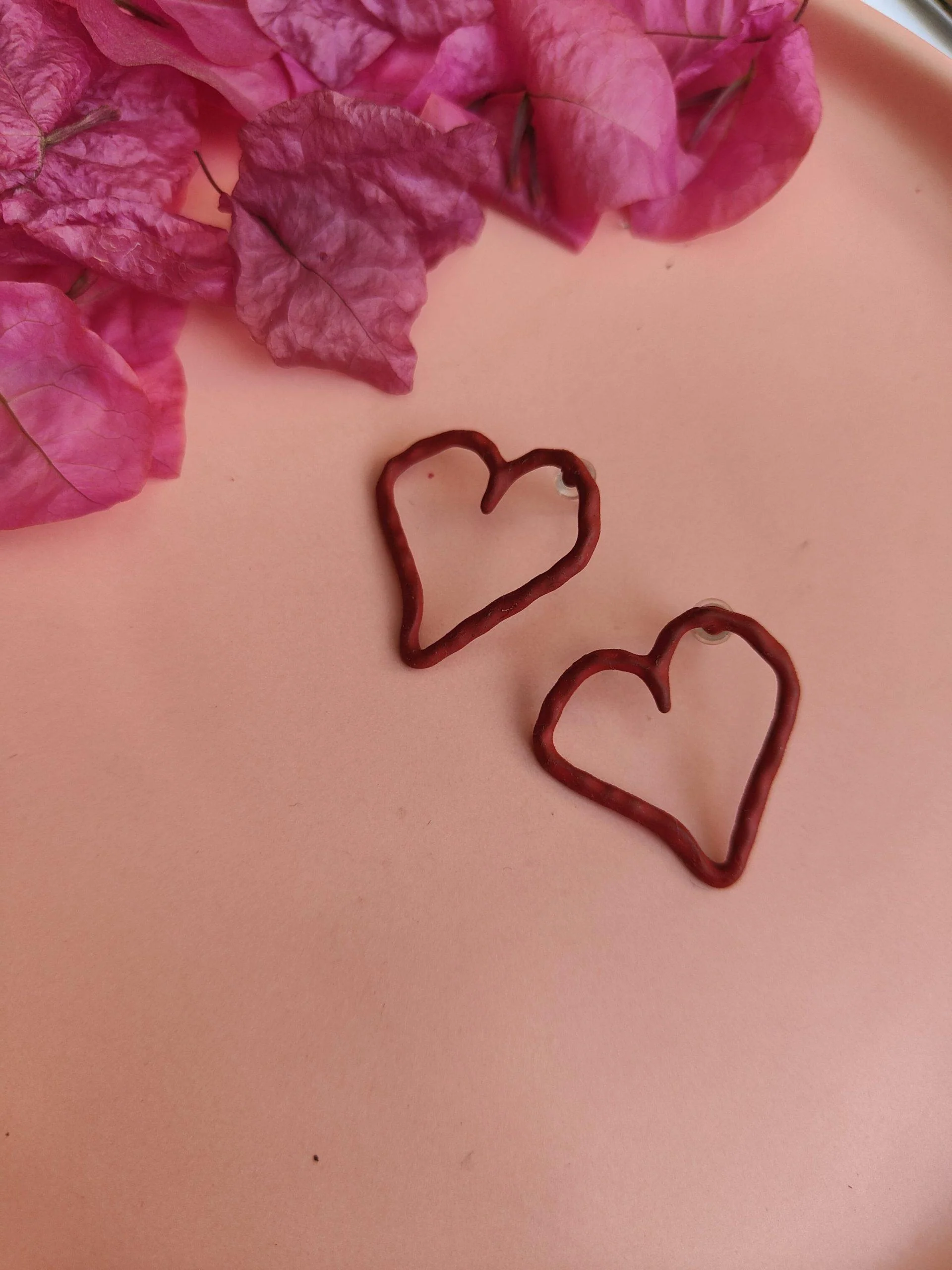 Red Heart Shaped Earings
