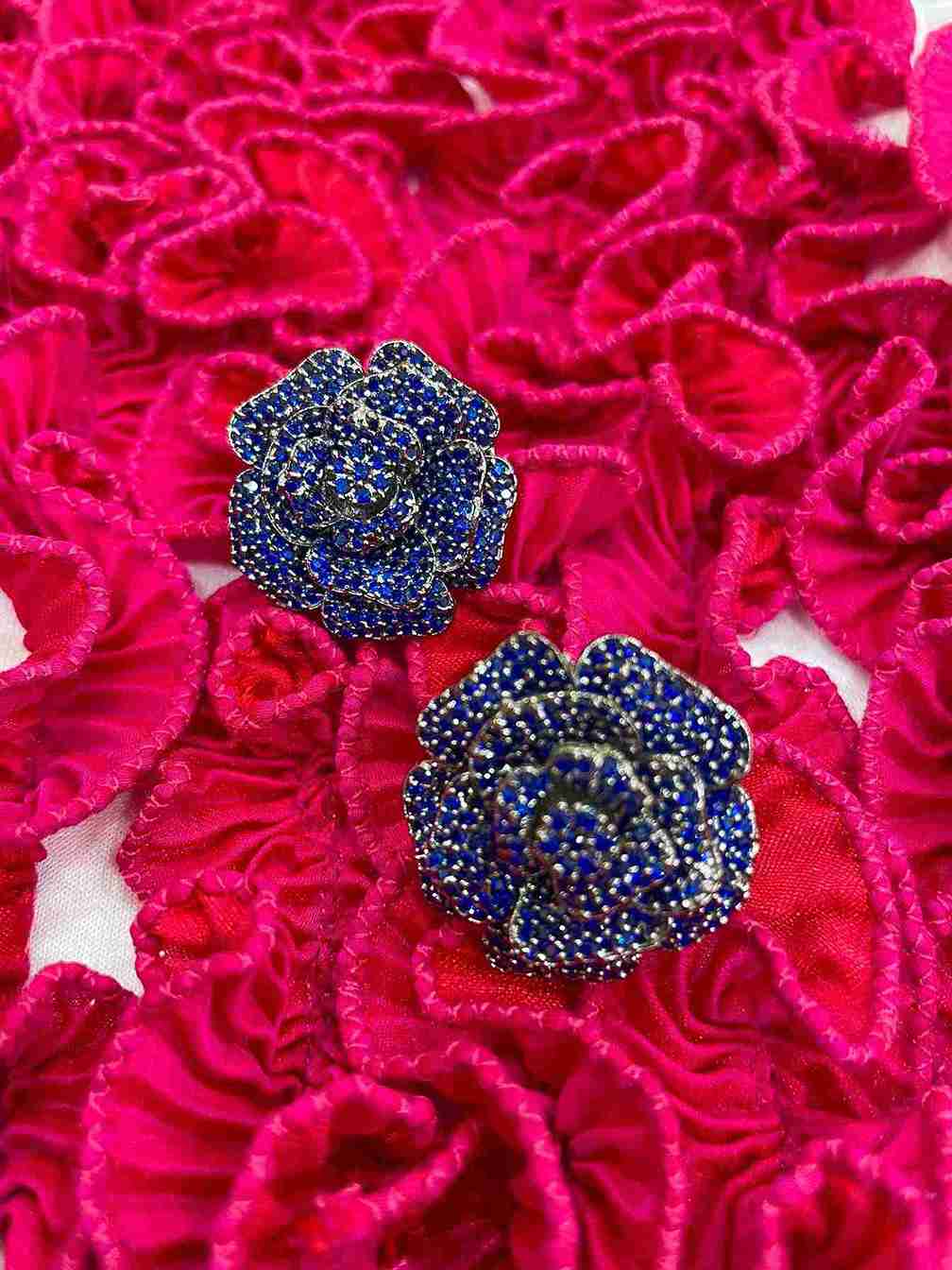 ROSE CZ BLUE STUD