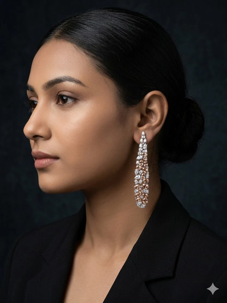 SHELTER DIAMOND LONG EARRING - Image 2