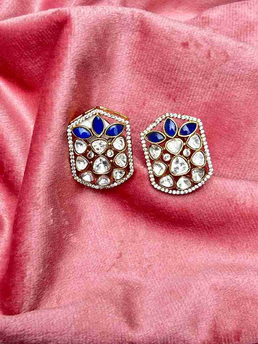 sitara blue polki stud
