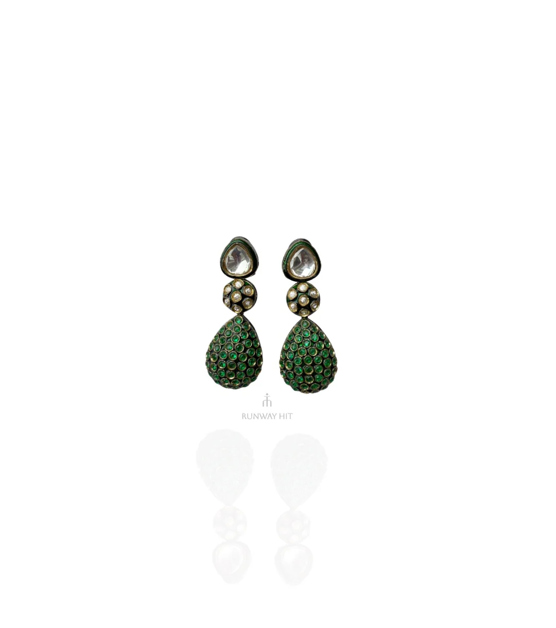 SUNIDHI GREEN POLKI EARRING - Image 2