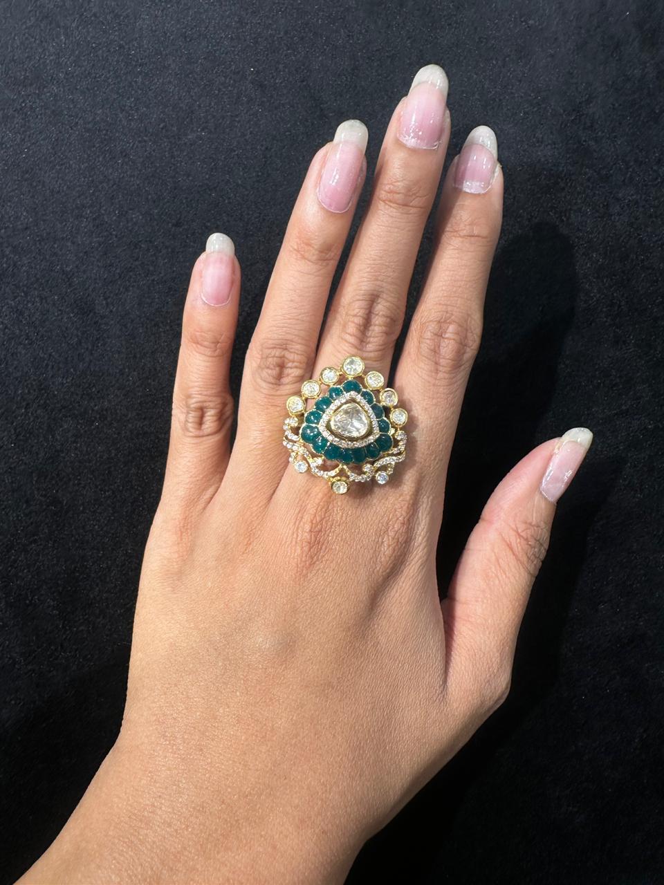 SWARA MOISSANITE POLKI RING - Image 2