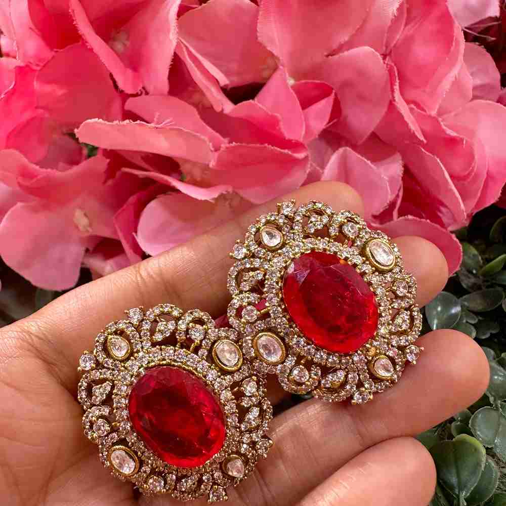 VAISHALI RED DOUBLET STUD