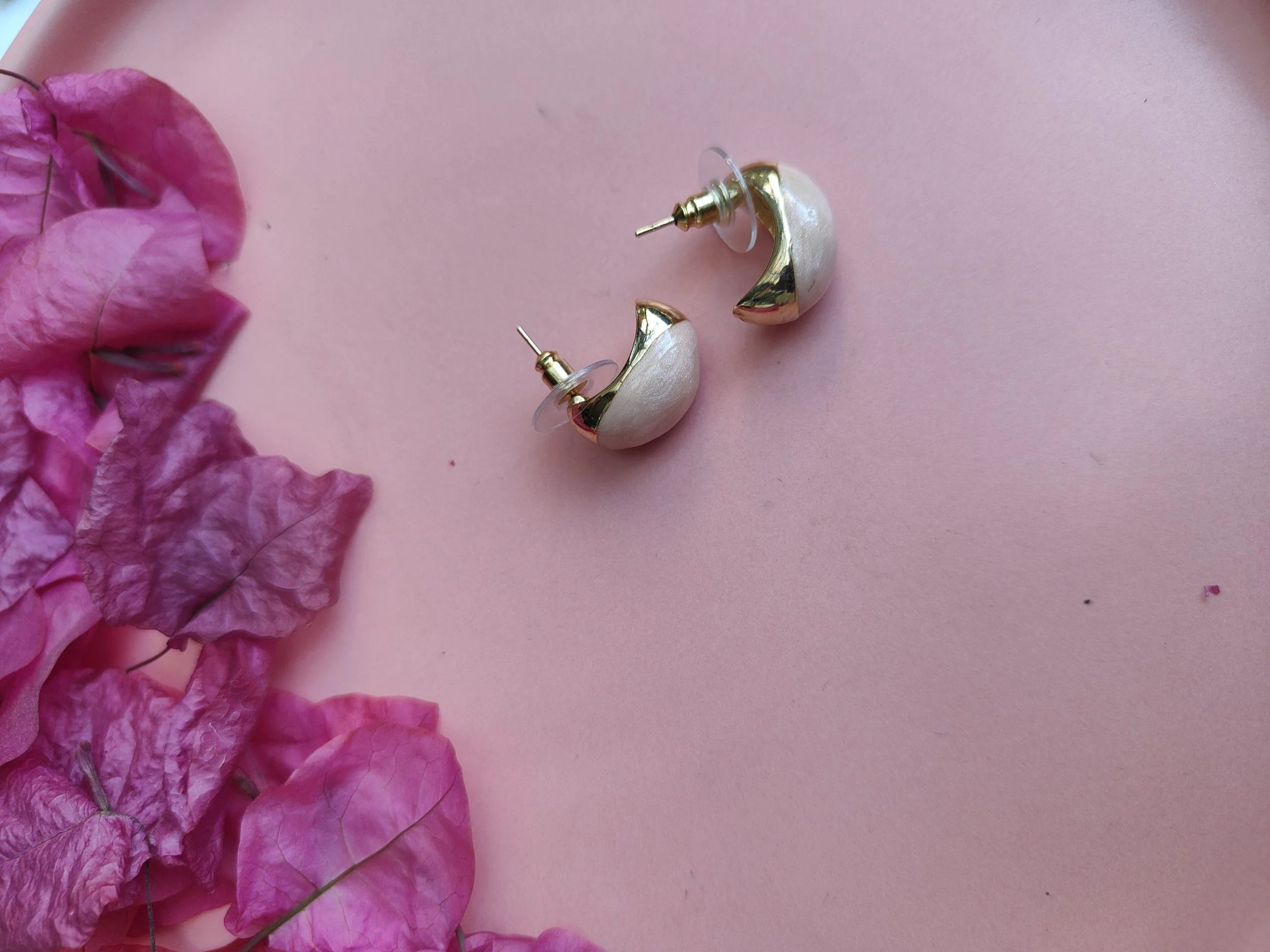 White Moon Earing