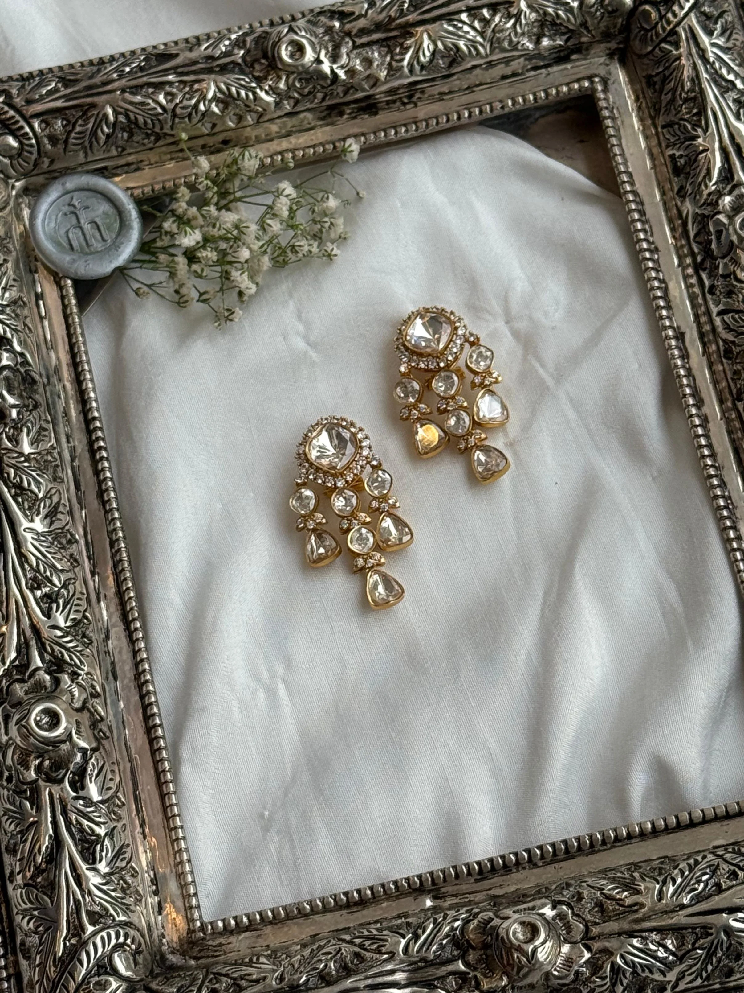 Yashika moissanite polki earring
